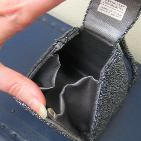 EUC blue beaded evening wristlet purse bag clutch - Picture 7 of 10